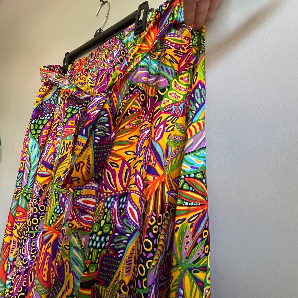 Ashley Stewart Tropical Abstract Maxi Skirt Multi Color 2X NWT TROPICALMA - Picture 4 of 8